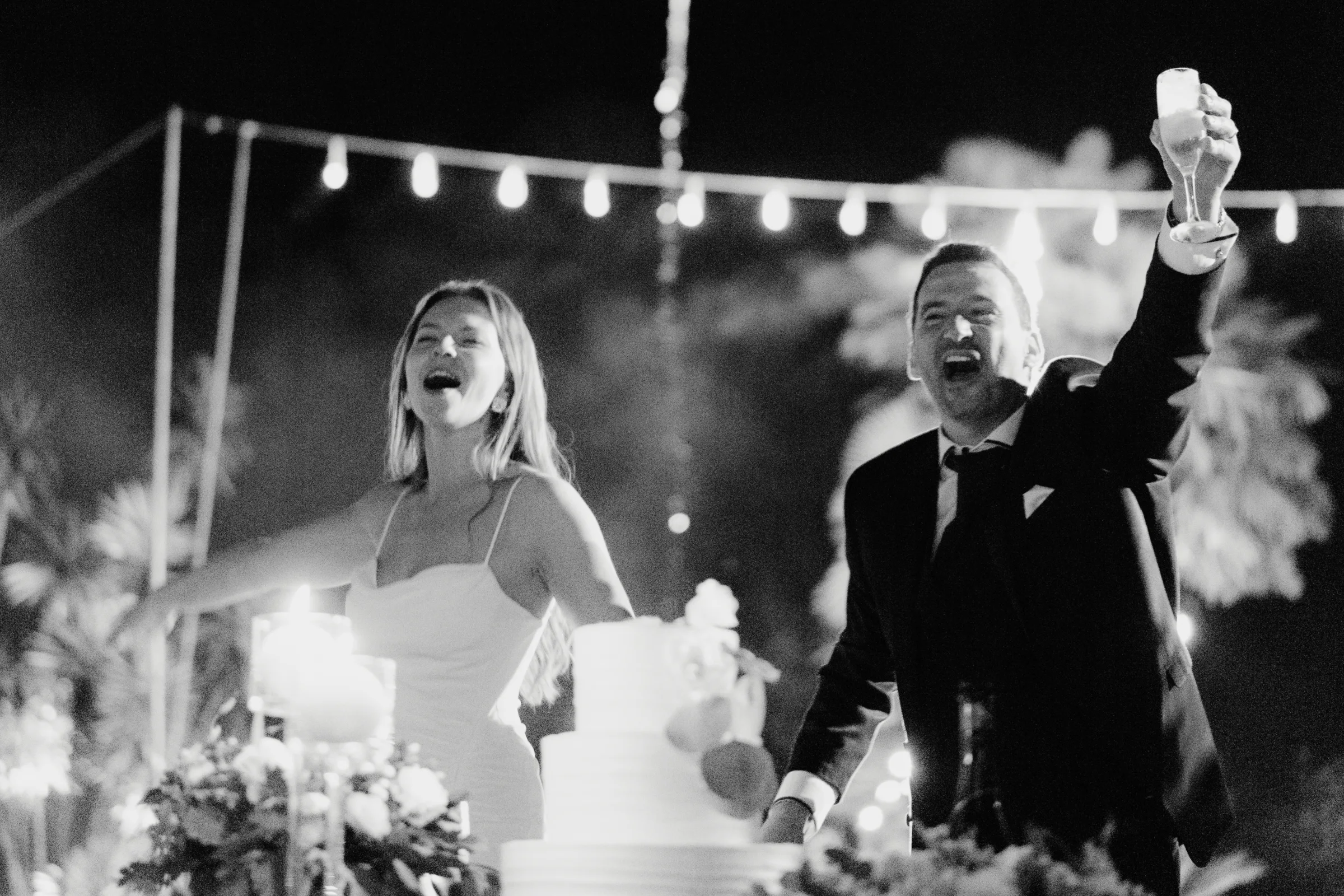 Liza and Mickey during their outdoor wedding ceremony in Portugal